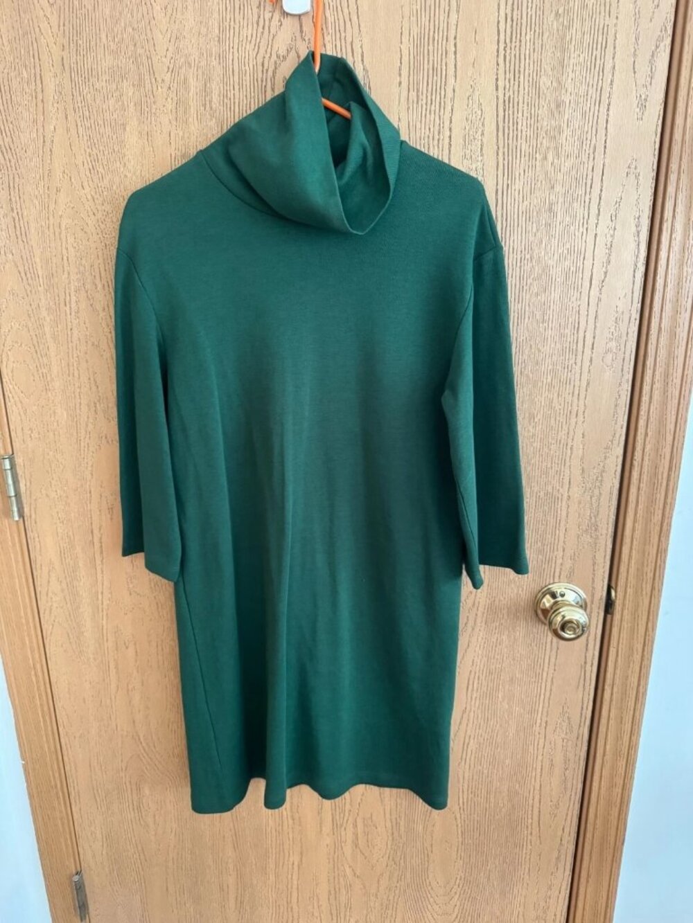 NWT Zara Dark Green Turtleneck Tunic Dress Size S